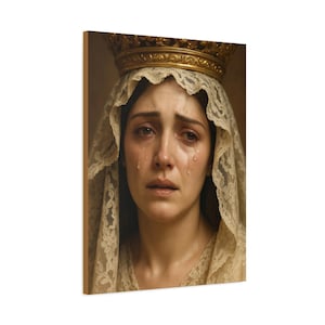 Our Lady of Sorrows REALITAS Canvas - Hyper Realistic Marian Wall Decor, Catholic Gift