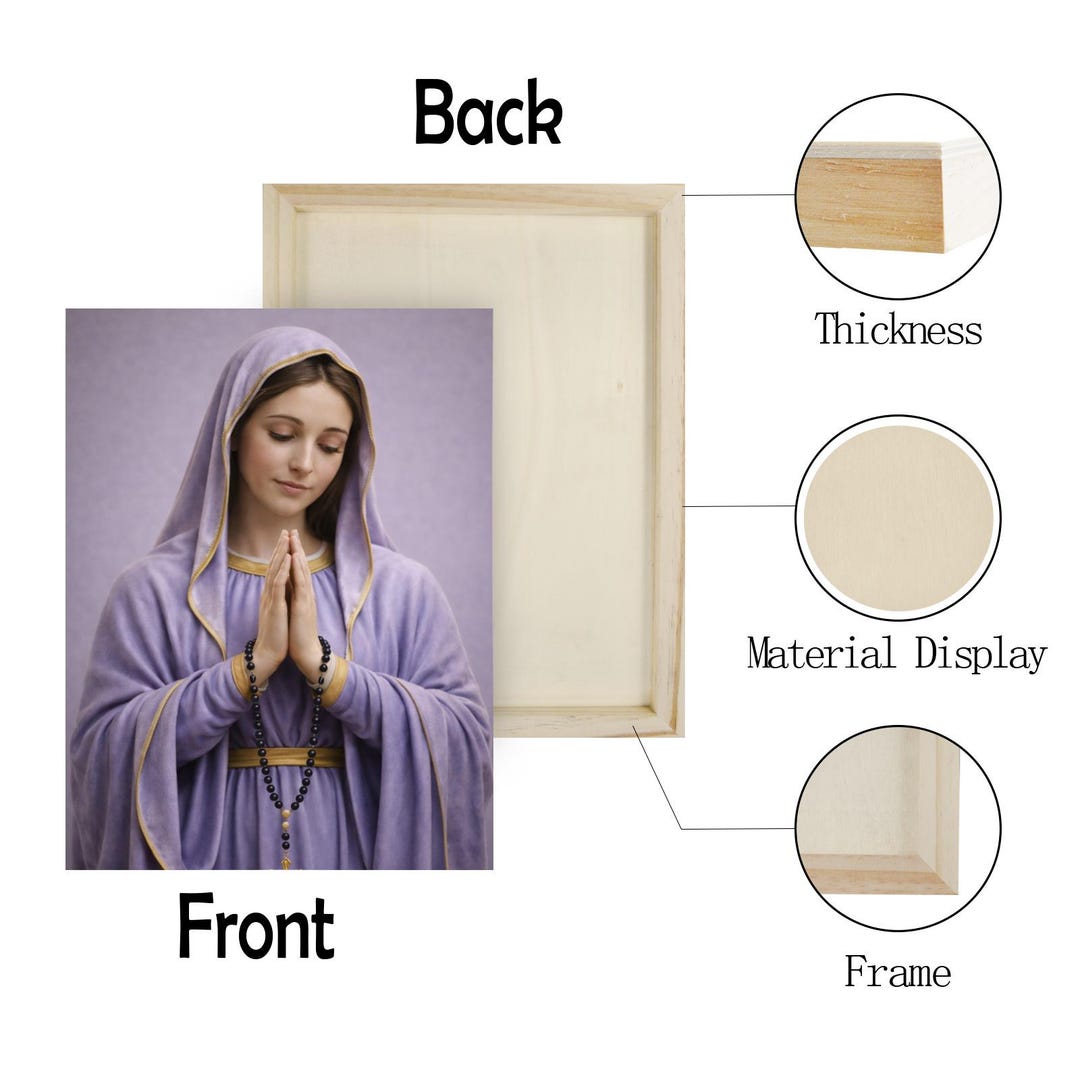 Holy Rosary Virgin Mary Icon Wood Print 12″×16″ – Religious Icon ...