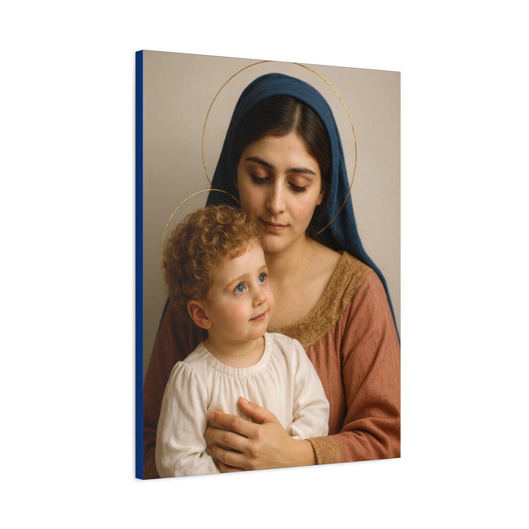 Virgin Mary and Child Jesus Canvas: Catholic Religious Wall Art - Etsy