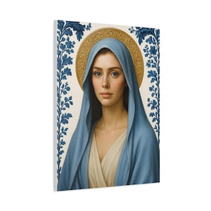 Virgin Mary Canvas Print: Catholic Christian Home Decor
