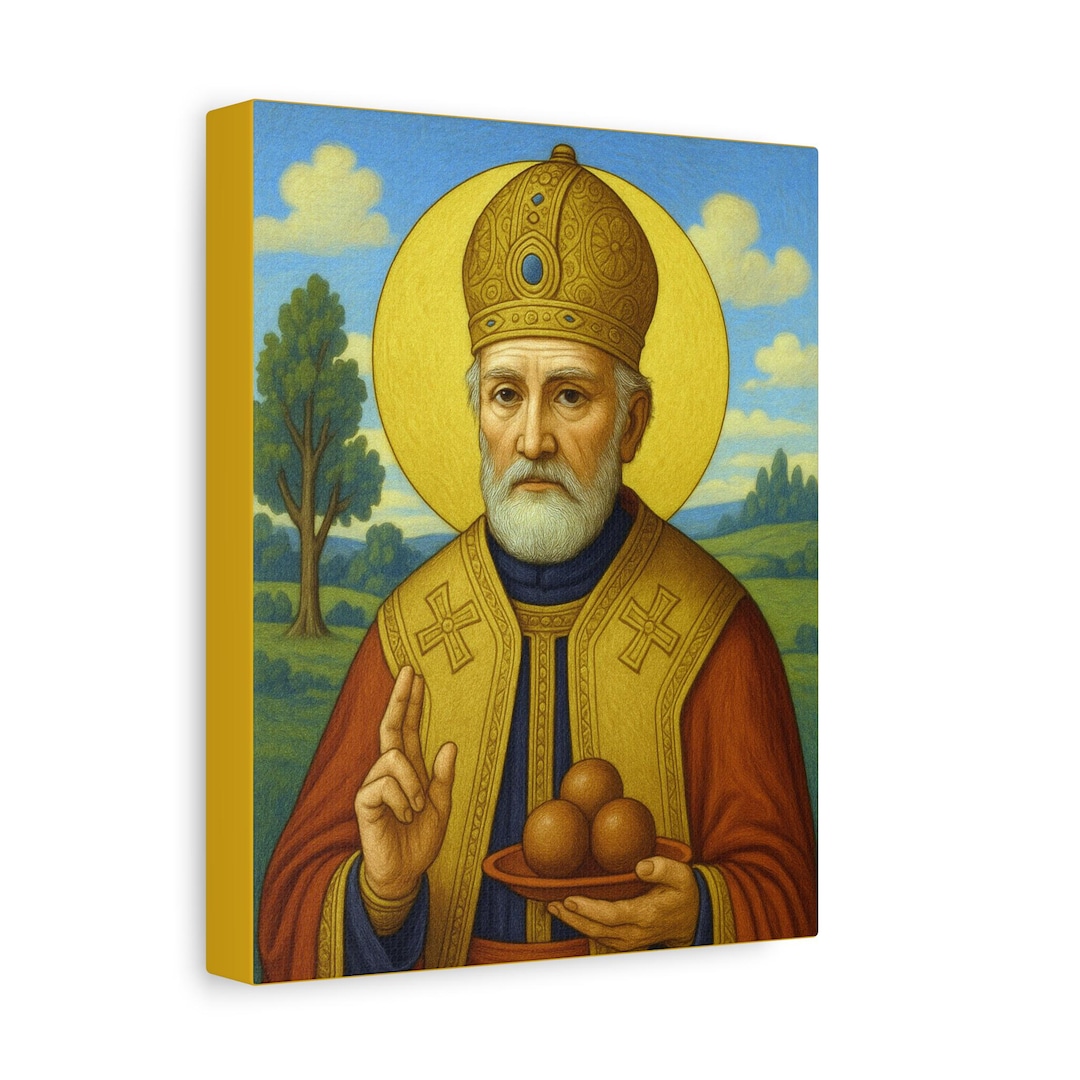 Saint Nicholas of Myra Canvas - Christian Wall Art - Etsy UK