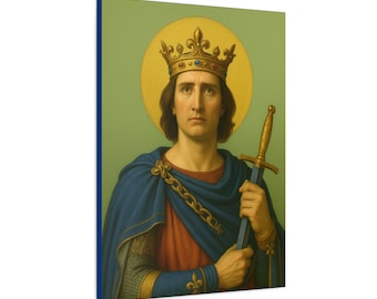 Saint Louis of France Canvas Art: Catholic Icon, Crusader King