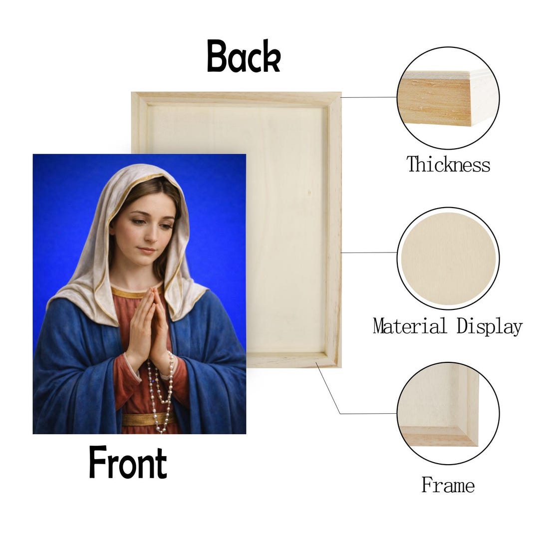 Catholic Art Our Lady of the Holy Rosary Wood Print 12″×16″ – Religious ...