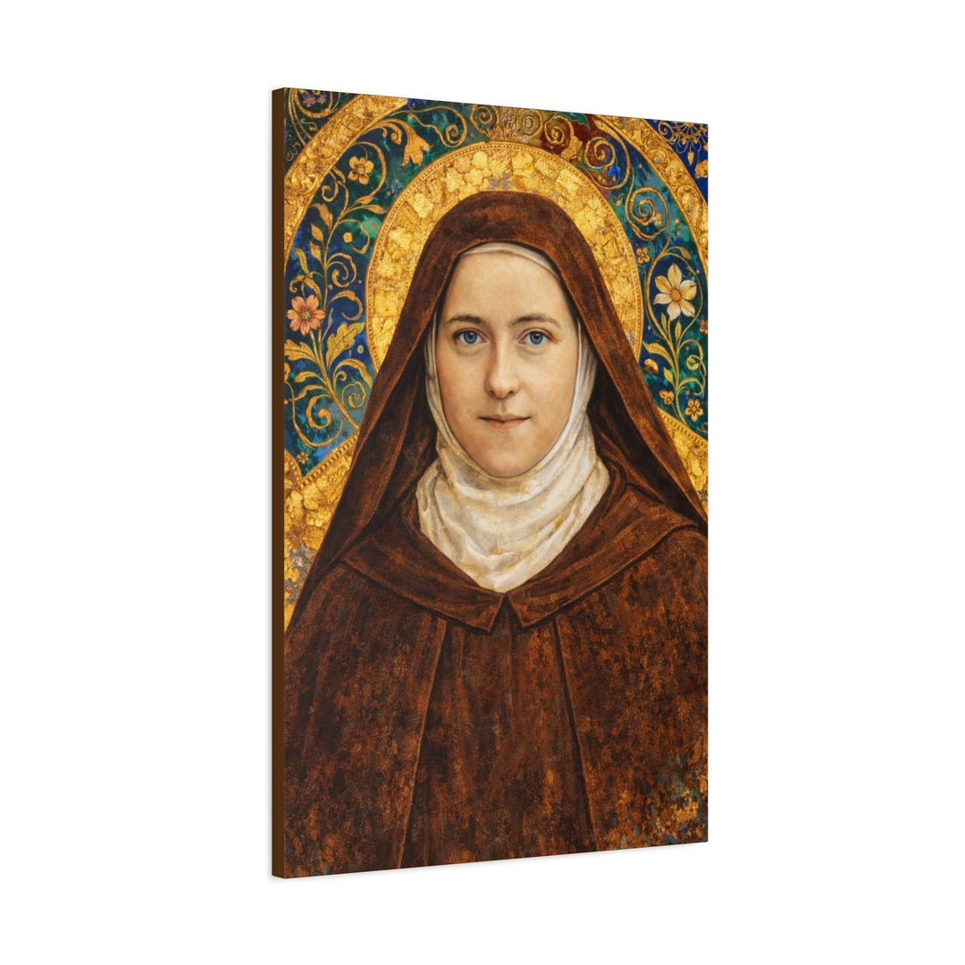 St Therese of Lisieux Catholic Canvas - Aurum Sacrum Carmelite Portrait ...