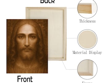 Holy Face of Jesus Wood Print - Shroud of Turin Inspired Catholic Art (12"x16")