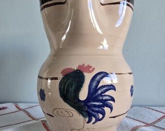 装飾用陶器の水差し、手彫りの花瓶、ファザーノ・グロッタリエ陶器