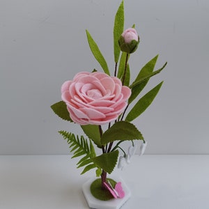 Pink Felt Camellia, White Bleeding Hearts, Freestanding Arrangement - Etsy