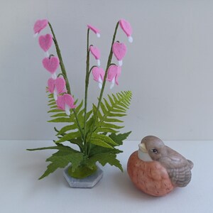 Felt Bleeding Hearts Dicentras Freestanding Arrangement