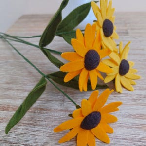 Felt Blackeyed Susan Single Flower Stem, Native Wildflower afbeelding 4