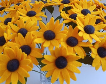 Felt Blackeyed Susan Flower Stem