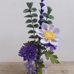 Purple Felt Flowers Freestanding Flower Arrangement