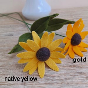 Felt Blackeyed Susan Single Flower Stem, Native Wildflower afbeelding 2
