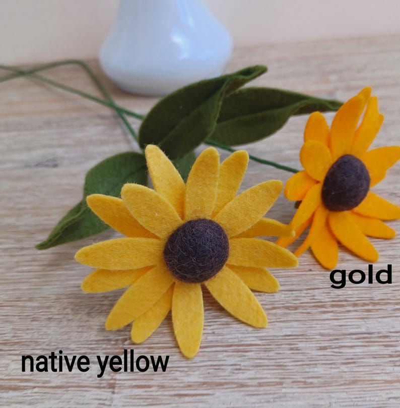 Felt Blackeyed Susan Single Flower Stem, Native Wildflower afbeelding 2