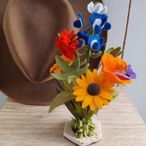 Felt Texas Wildflowers, Freestanding Arrangement