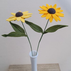 Felt Blackeyed Susan Single Flower Stem, Native Wildflower afbeelding 7