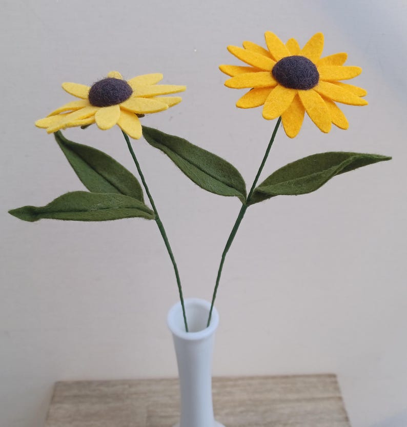 Felt Blackeyed Susan Single Flower Stem, Native Wildflower afbeelding 7