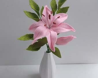 Pink Felt Lily,  Flower Bouquet