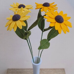Felt Blackeyed Susan Single Flower Stem, Native Wildflower afbeelding 3