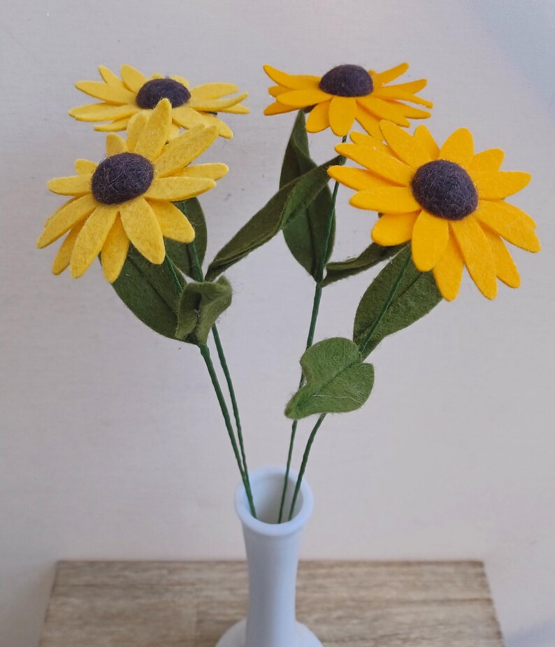 Felt Blackeyed Susan Single Flower Stem, Native Wildflower afbeelding 3