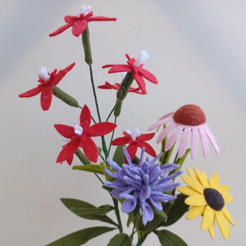 Felt Blackeyed Susan Single Flower Stem, Native Wildflower afbeelding 10