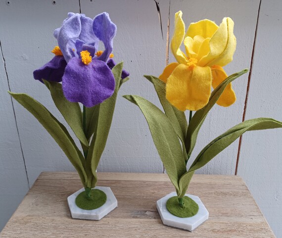Felt Bearded Iris Freestanding Single Flower