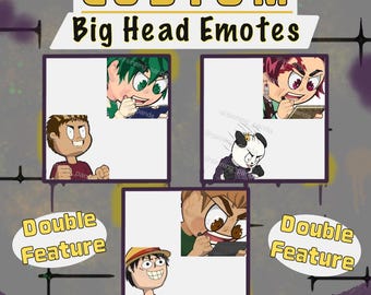 Custom (YCH) Big Head Emotes (2 Emotes)