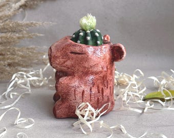 Capibara-cactusplanter – keramische pot voor vetplanten, cadeau voor kinderen, houder voor kleine kamerplanten