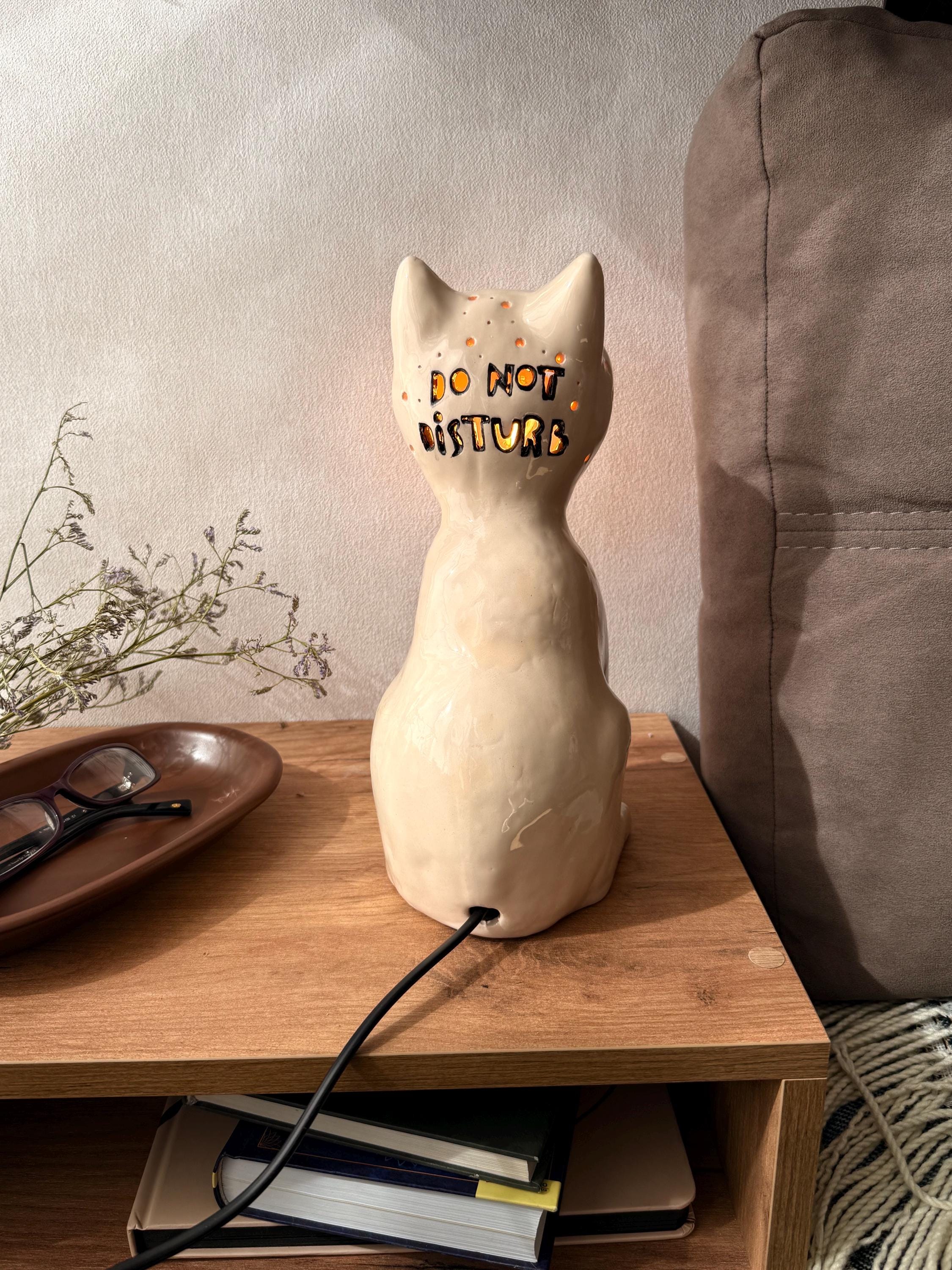 手作り陶器製猫ランプ：猫好きのための心地よいナイトライト - Etsy 日本