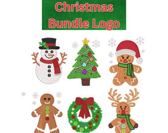 Christmas Embroidery Bundle, Christmas Machine Embroidery, Christmas Elements, Reindeer ,Snowman,  Christmas Trees, Christmas Set Download