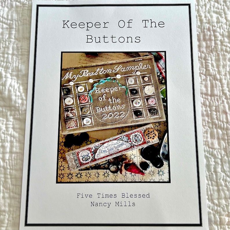 My Button Sampler, Keeper of the Buttons Cross Stitch Chart image 1