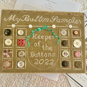 My Button Sampler, Keeper of the Buttons Cross Stitch Chart image 4