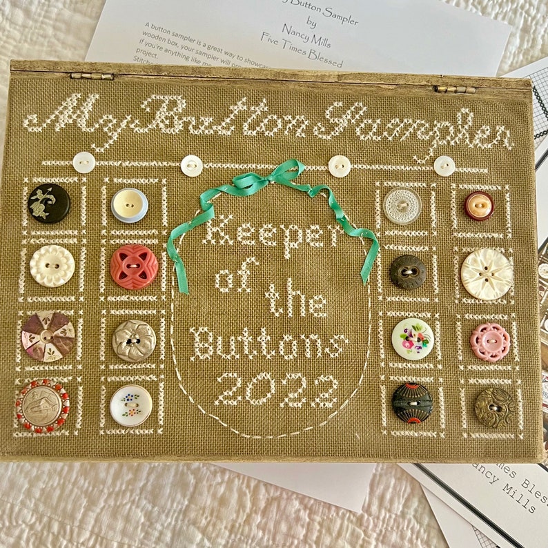 My Button Sampler, Keeper of the Buttons Cross Stitch Chart image 4