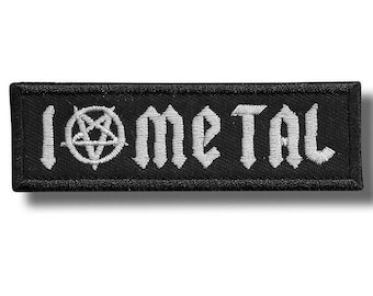 I Love Metal Embroidered Patch Badge Iron on Applique 7e2c76