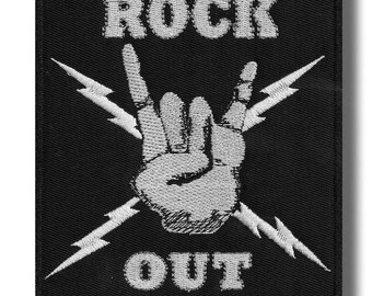 Aplique de emblema bordado Rock Out a41af5