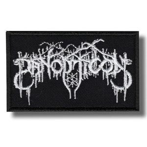 Puede incluir: Un parche rectangular negro con texto bordado blanco "BETHLEHEM". El texto tiene un diseño gótico y estilizado con efectos de goteo y detalles intrincados. El parche es probablemente para ropa o accesorios.