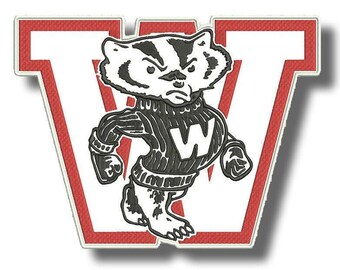 Wisconsin Badger Patch Badge Applique Embroidered Iron on fea765