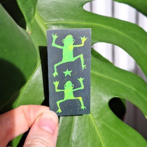 Silly Frogs Vinyl Sticker, Rectangle Matte Finish