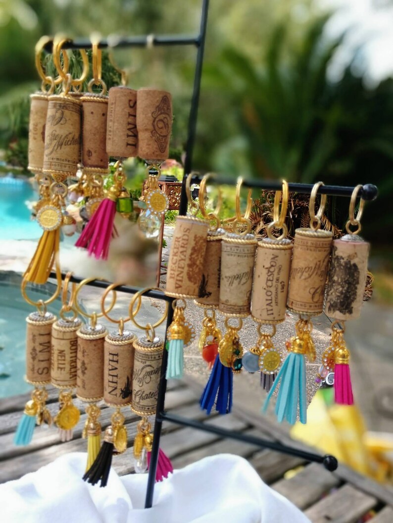 Keychain with Leather Tassel,focal bead and St Benedict medal