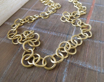 Long Gold Ring Pullover Necklace