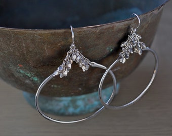 Large Delicate Silver Hoops Modern Lightweight Classic Hoop Earrings