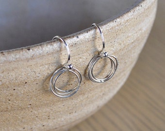 Sterling Silver Wire Circle Small Earrings