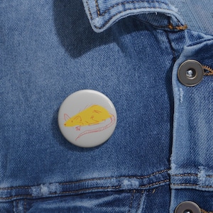 Custom Rat Art Pin Buttons, Cute Animal Pins, Unique Fashion Accessory, Gifts for Animal Lovers,