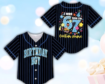 I Was 6 Now I'm 7 Birthday Six Seven Baseball Jersey, Personalized Gen Alpha Slang Gift, Funny Custom 7th Birthday Baseball Jersey