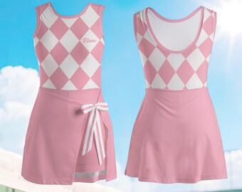 Vestido de tenis personalizado, conjunto deportivo preppy con nombre personalizado, uniforme de tenis, vestido de entrenamiento para equipos, ropa de regalo para tenistas.
