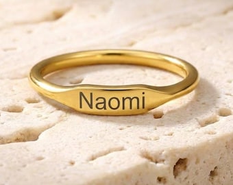 Anillo con nombre personalizado, anillo de boda con nombre, anillo con el nombre de la madre, anillo personalizado con nombre, anillo de compromiso con nombre, anillo de dama de honor con nombre, anillo de cumpleaños con nombre