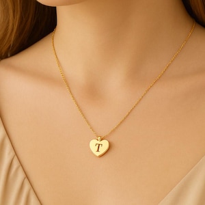 Heart Letter Necklace, Letter Anniversary Necklace, Customized Initial Necklace, Letter Personalized Necklace, Heart Romantic Necklace Gift