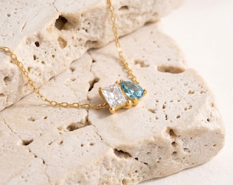 Pulsera Toi Et Moi con piedra natal, dos piedras, pareja, personalizada, plata esterlina, regalo personalizado para madre e hija, aniversario, boda, Día de la Madre.