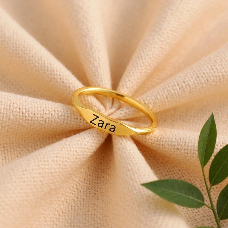 Anillo con nombre personalizado, anillo de bodas con nombre, anillo con nombre de madre, anillo personalizado con nombre, anillo de compromiso con nombre, anillo de dama de honor con nombre, anillo de cumpleaños con nombre imagen 4