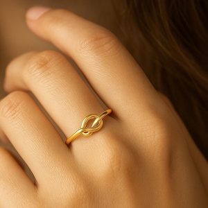 Knot Keepsake Ring Gift, Minimalistic Knot Ring, Knot Anniversary Ring, Knot Wedding Ring, Couple Knot Engagement Ring, Knot Bridesmaid Ring
