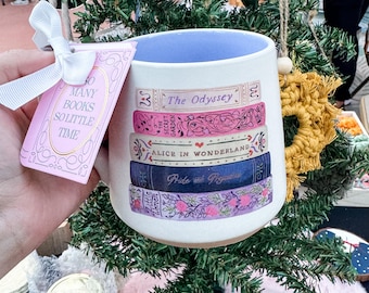 So Many Books So Little Time Mug | Book Lover Coffee Cup | Reader & Bookish Gift | The Odyssey | Secret Garden | Alice in Wonderland Mug
